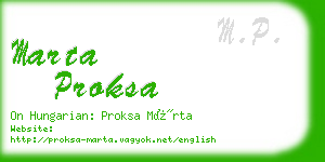 marta proksa business card